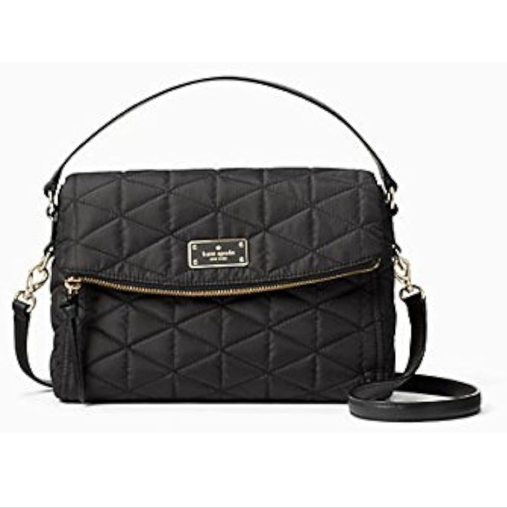 kate spade Black Quilted Crossbody Satchel with Gold Hardware - Picture 3 of 12